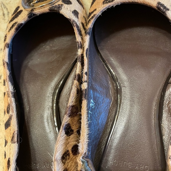 Tory Burch Reva Animal Leopard Print Calf Hair Classic Ballet Flats Shoes - Picture 15 of 16